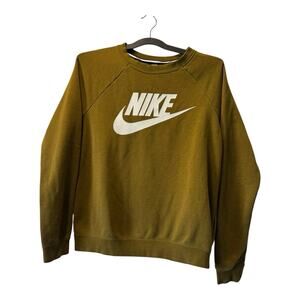 Nike Women’s Olive Green Crewneck Sweatshirt Logo Size Small (072)